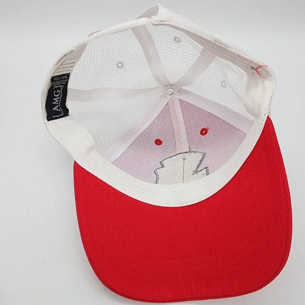 Charlotte Checkers Hockey Red Hat Cap Patch Logo Snap Back Mesh Trucker AHL